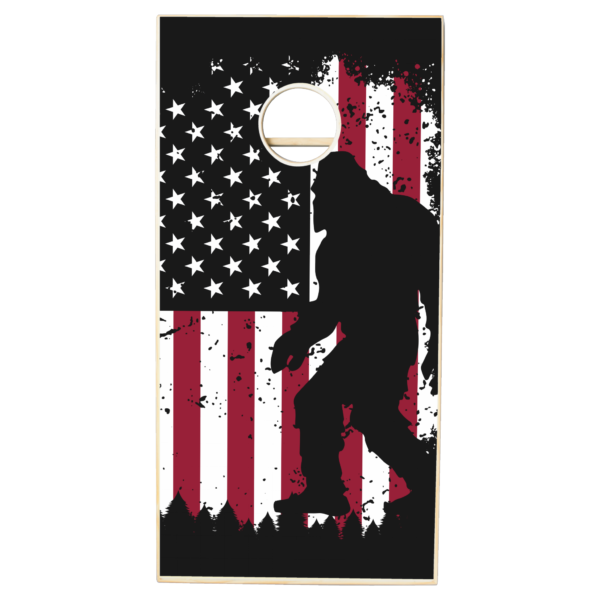 Patriotic Big Foot and American Flag Cornhole Set - Image 3