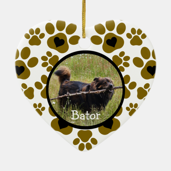 Heart-Shaped Dog Paw Ceramic Ornament - Image 4