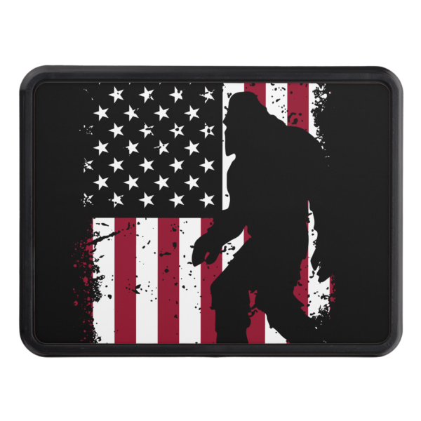 Bigfoot and USA Flag Trailer Hitch Cover - Image 7