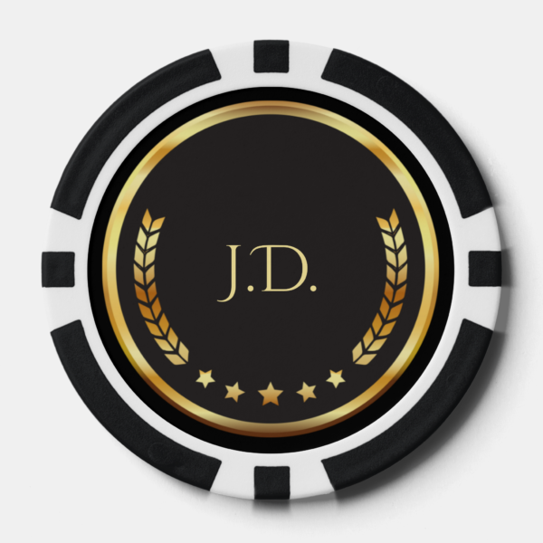 Personalized Gold and Black poker chips