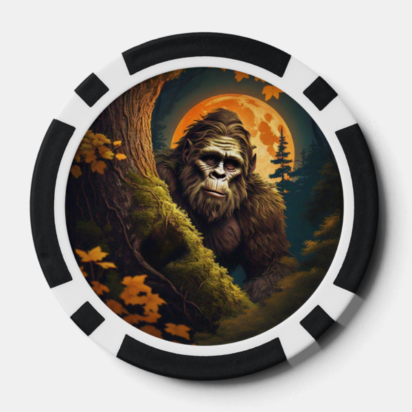 Sasquatch Hiding Poker Chips