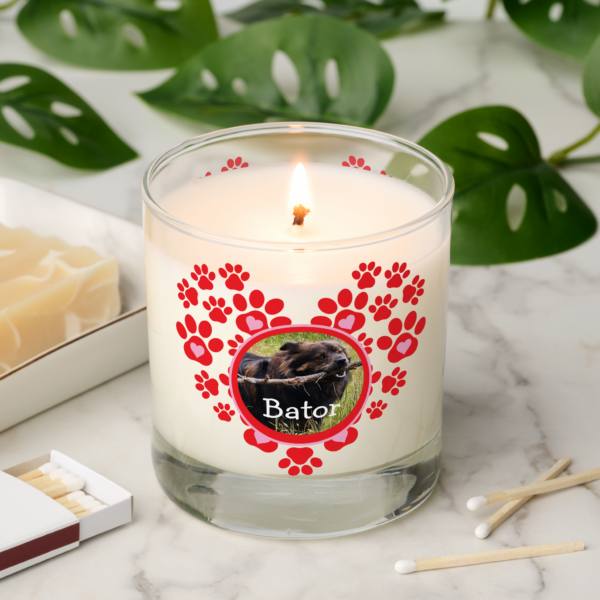 Custom Paw and Heart Shaped Candle - Image 2