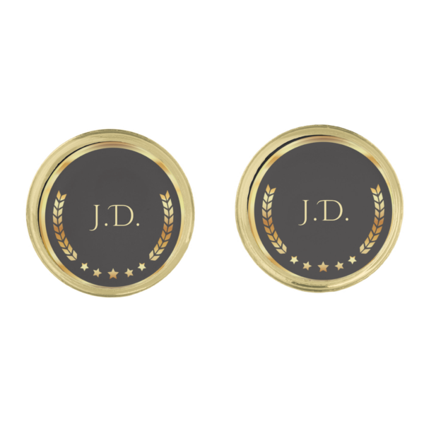 Elegant Personalized Black and Gold Cufflinks