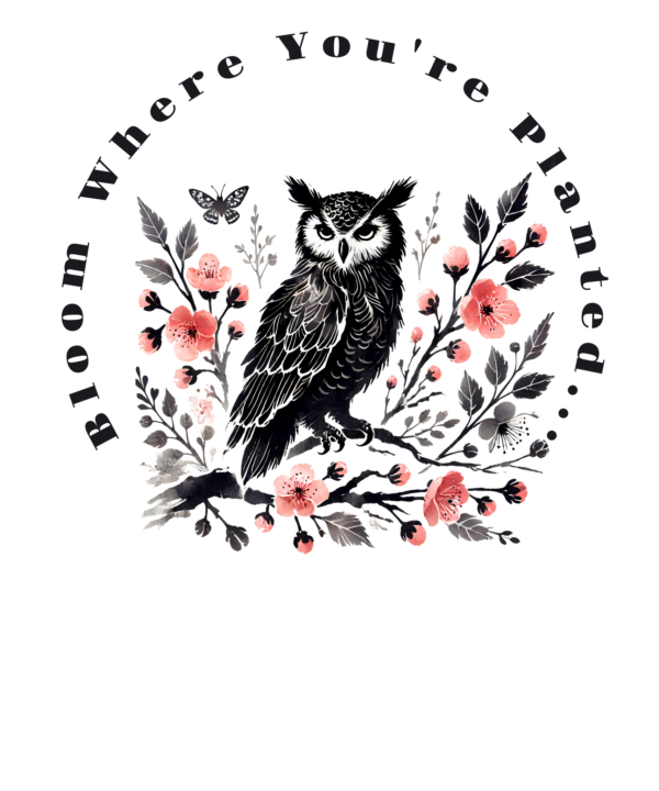 Owl on Blooming Branch T-Shirt - Image 5