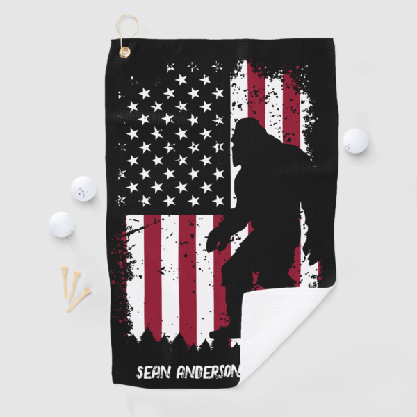 Patriotic Bigfoot Golf Towel - Image 3