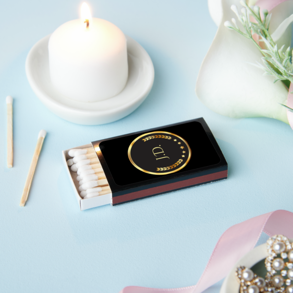 Monogrammed Gold and Black Matches - Image 5