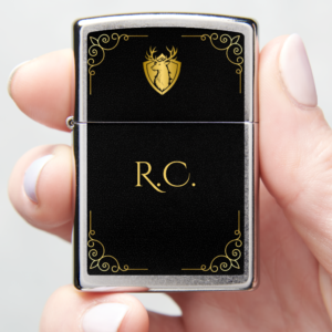 Black and Gold Stag Elegant Zippo Lighter.